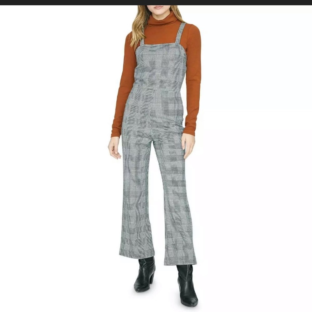 Sanctuary Gray Plaid Strap Jumpsuit